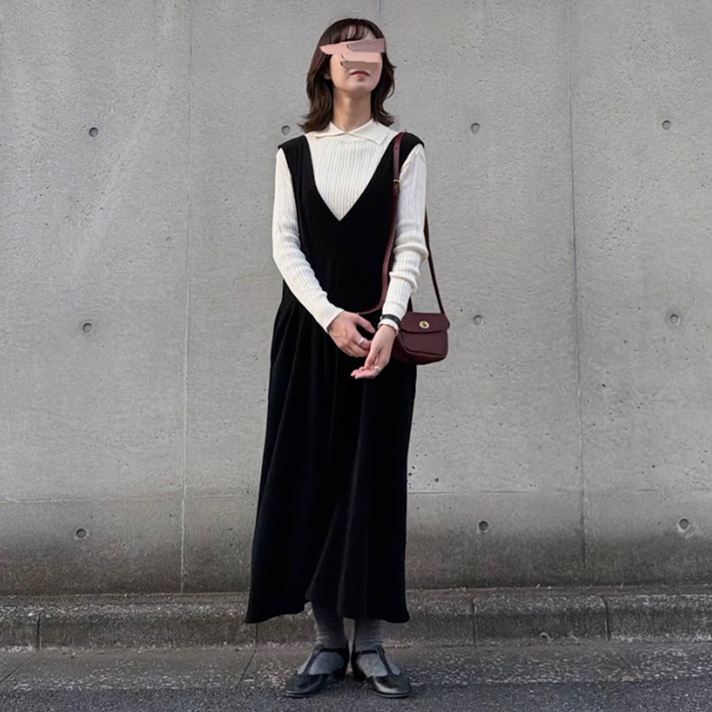 【予約】【あさこさんコラボ】NARU(ナル) ランダムリブ シャツカラーニット 6W-ask-02