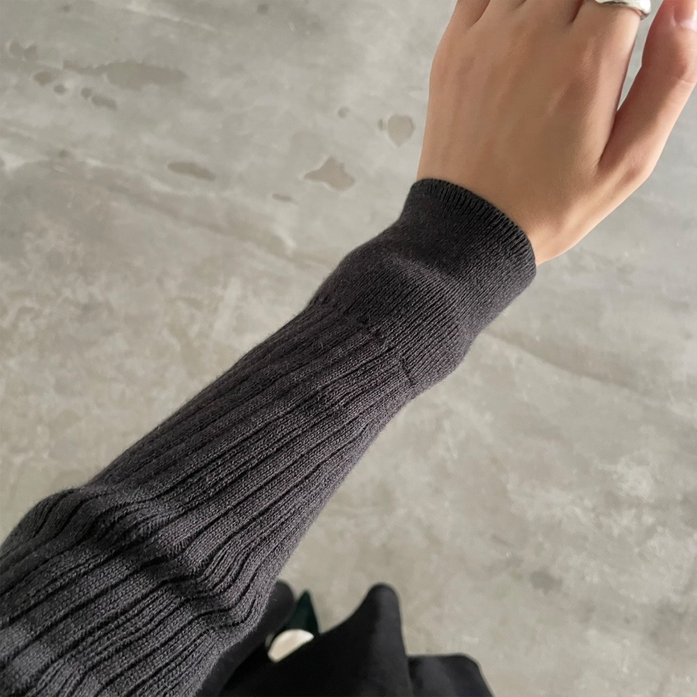 【予約】【あさこさんコラボ】NARU(ナル) ランダムリブ シャツカラーニット 6W-ask-02