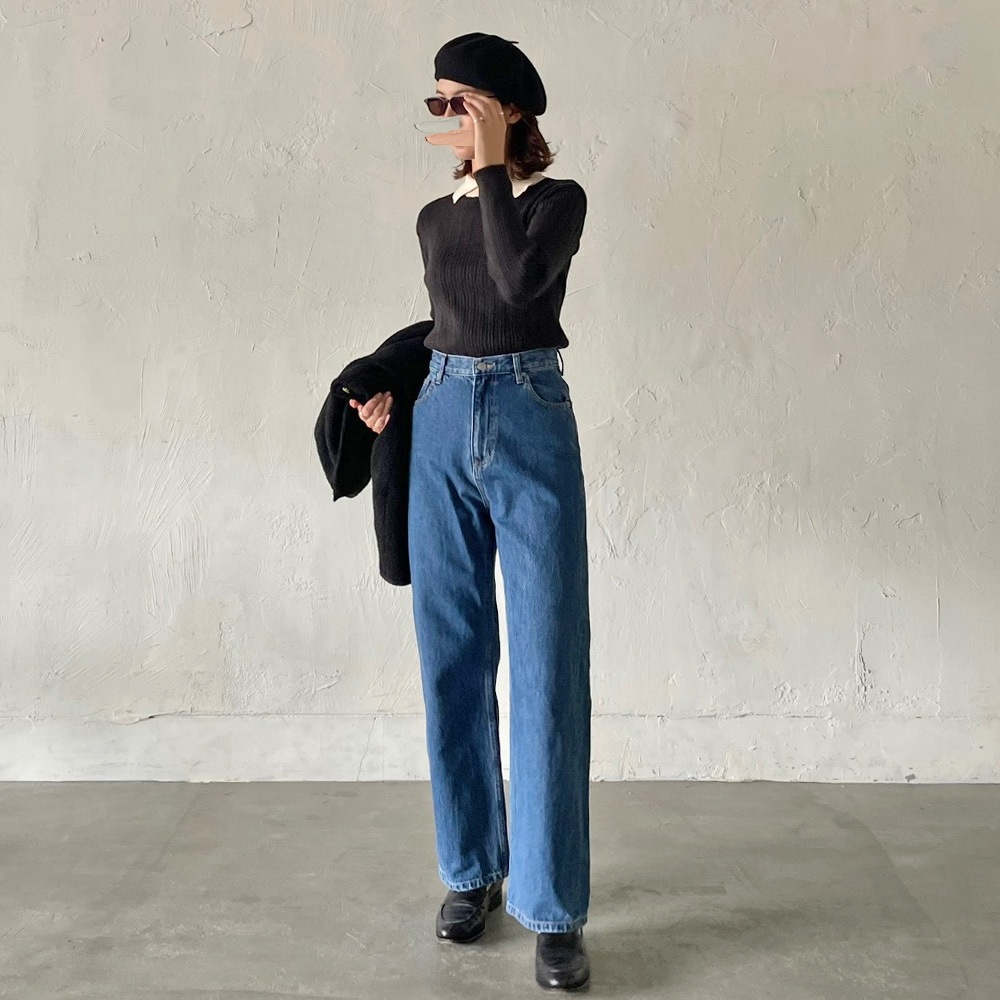 【予約】【あさこさんコラボ】NARU(ナル) ランダムリブ シャツカラーニット 6W-ask-02