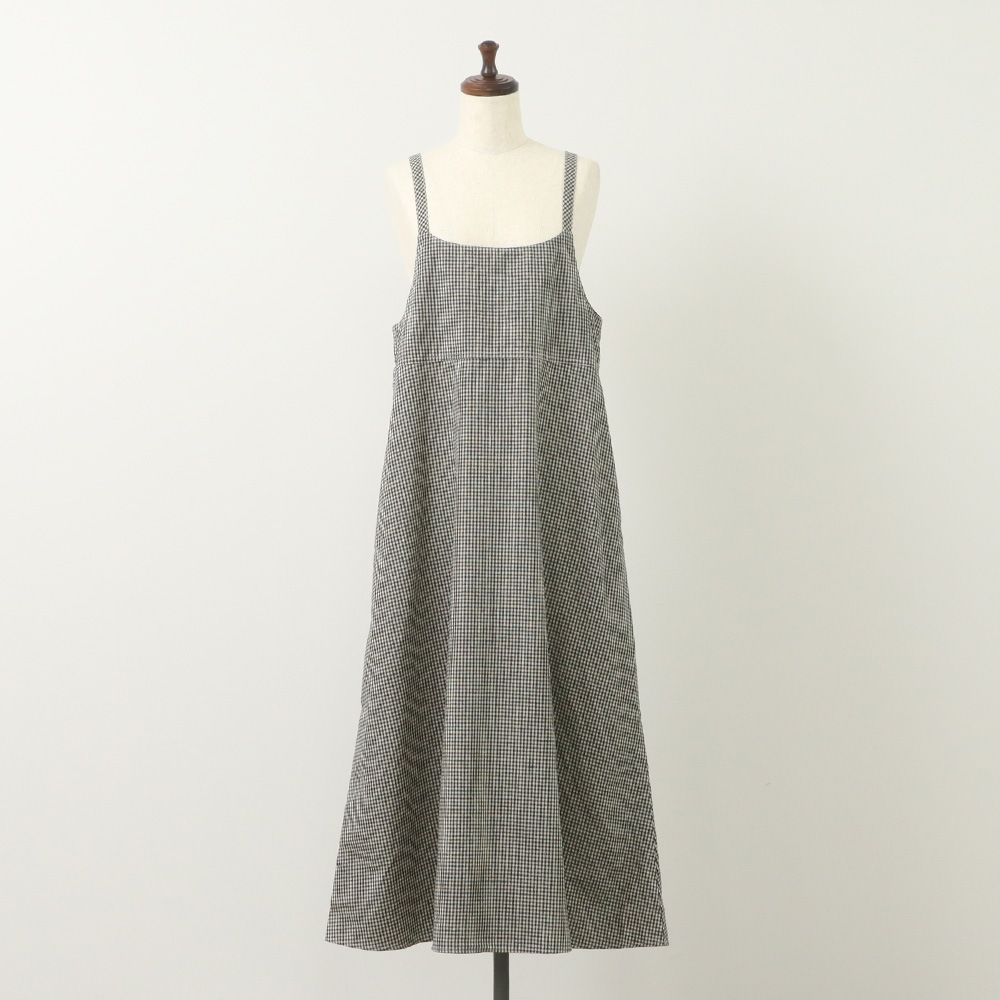 NARU(ナル) 綿麻チェック サロペットスカート 661844