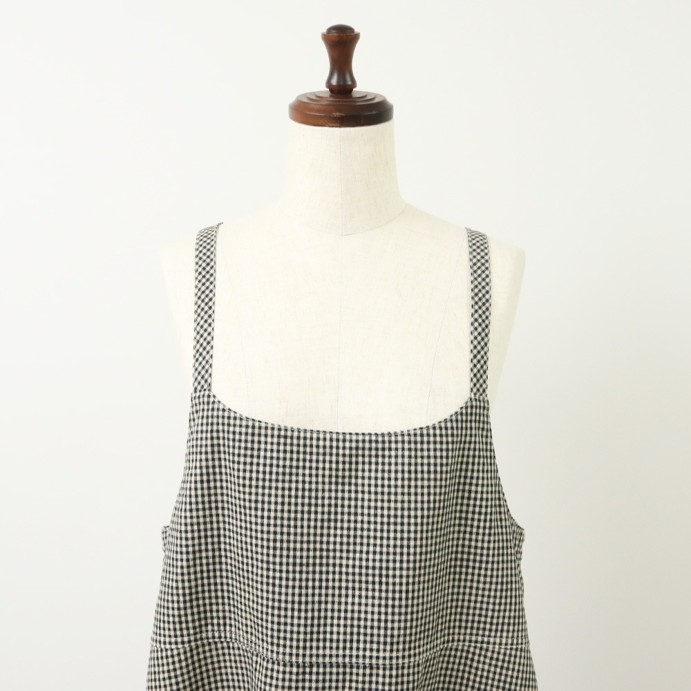 NARU(ナル) 綿麻チェック サロペットスカート 661844