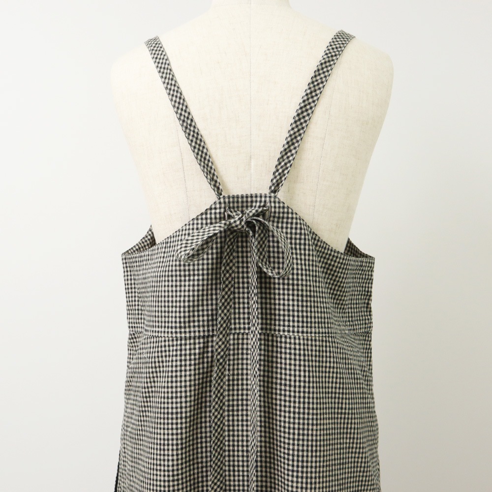 NARU(ナル) 綿麻チェック サロペットスカート 661844