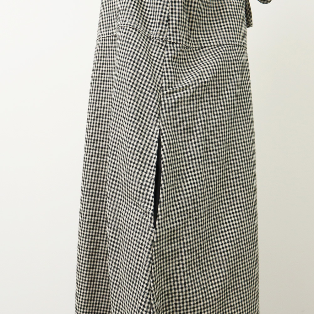 NARU(ナル) 綿麻チェック サロペットスカート 661844