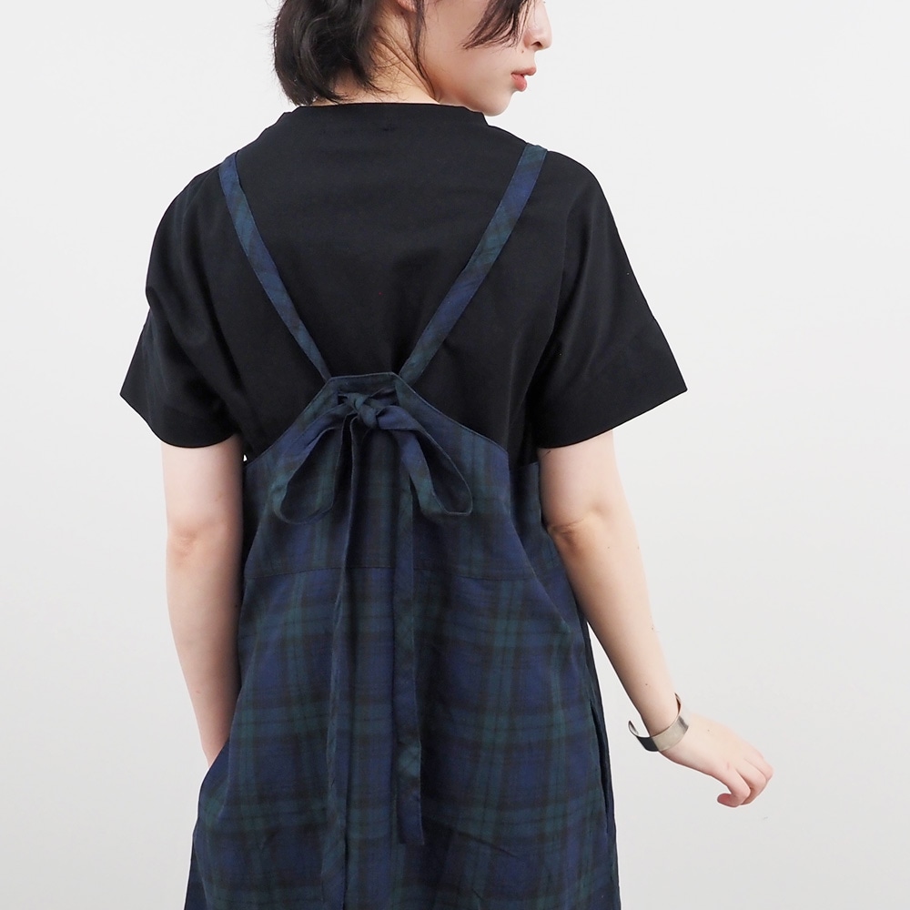 NARU(ナル) 綿麻チェック サロペットスカート 661844