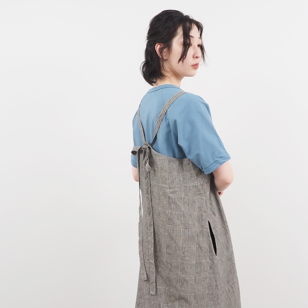 NARU(ナル) 綿麻チェック サロペットスカート 661844