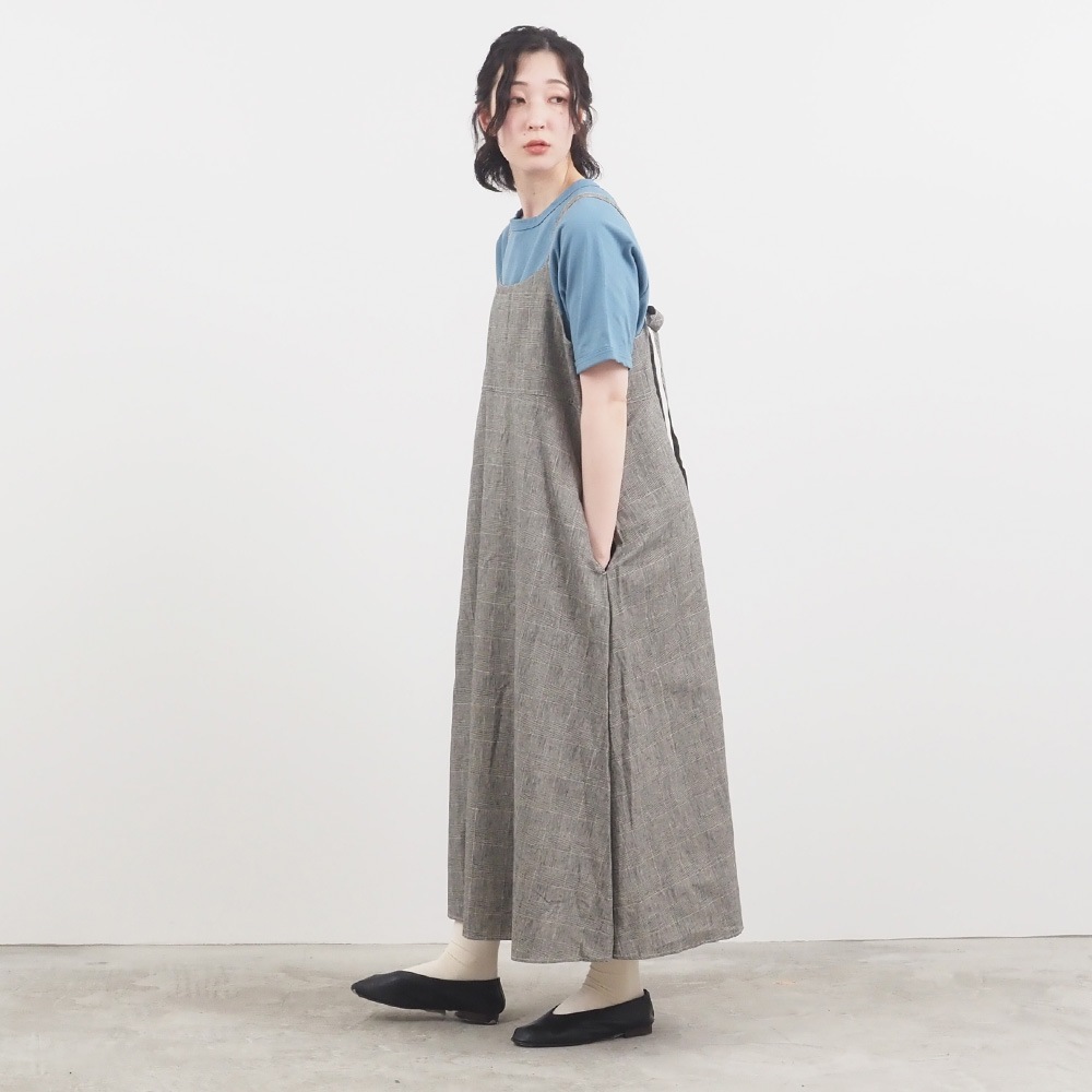 NARU(ナル) 綿麻チェック サロペットスカート 661844