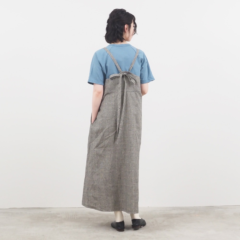 NARU(ナル) 綿麻チェック サロペットスカート 661844