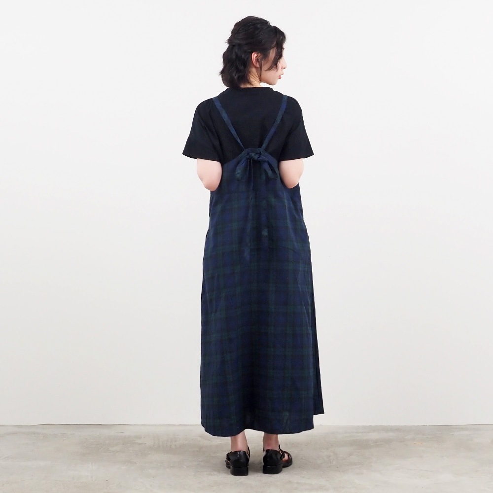 NARU(ナル) 綿麻チェック サロペットスカート 661844