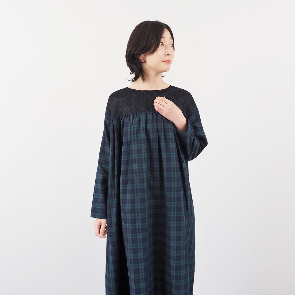 NARU(ナル) ロイヤルタータン ヨークレースワンピース 665861