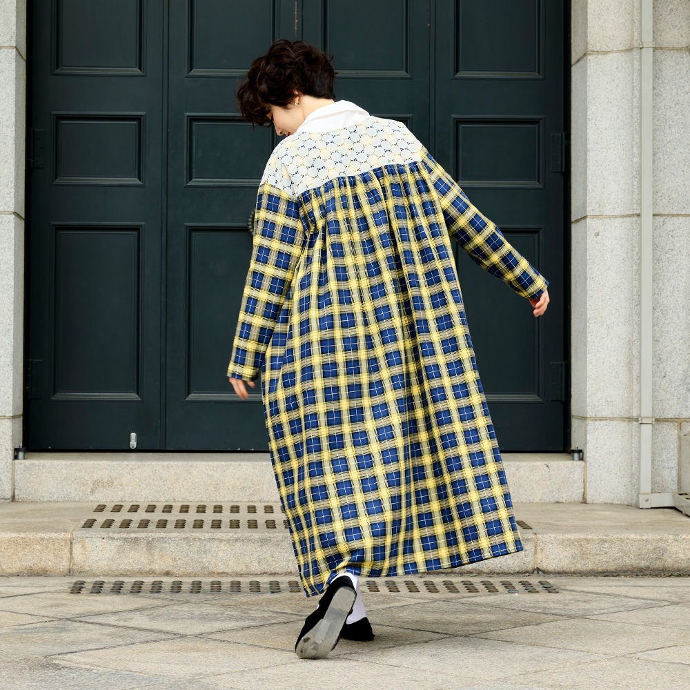 NARU(ナル) ロイヤルタータン ヨークレースワンピース 665861