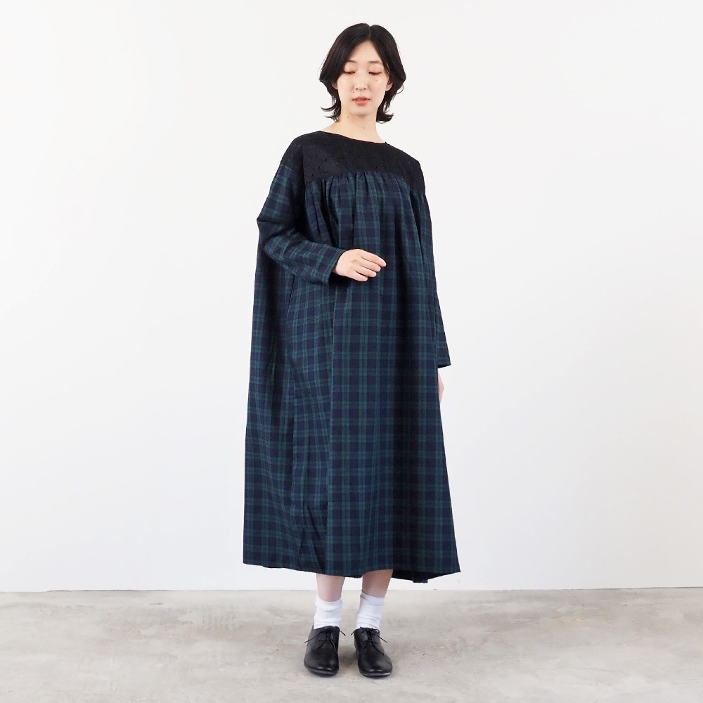 NARU(ナル) ロイヤルタータン ヨークレースワンピース 665861