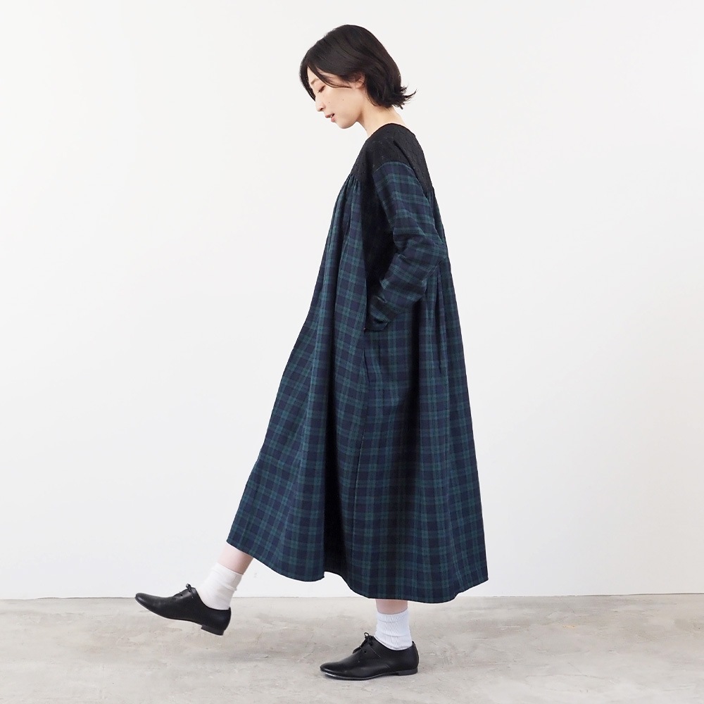 NARU(ナル) ロイヤルタータン ヨークレースワンピース 665861