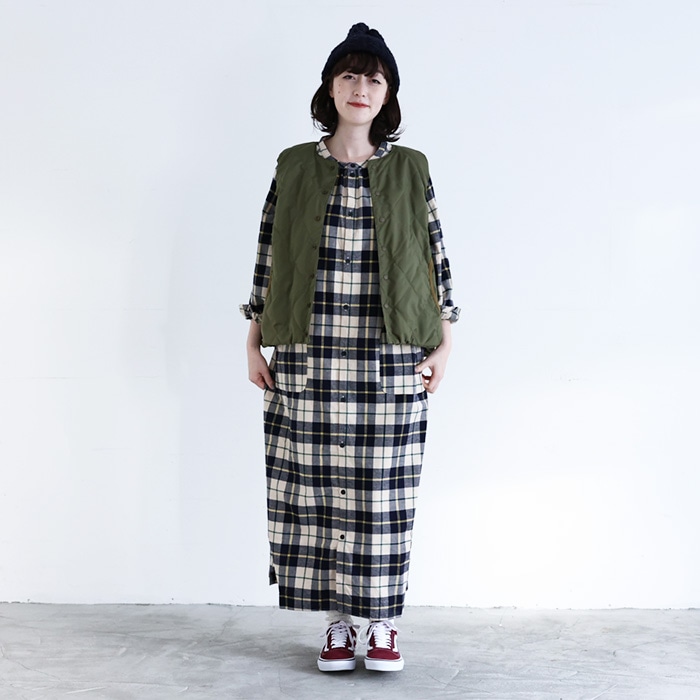 Naru ナル sフランネル起毛チェックシャツワンピース All Items Naru Online Store ナル オンラインストア