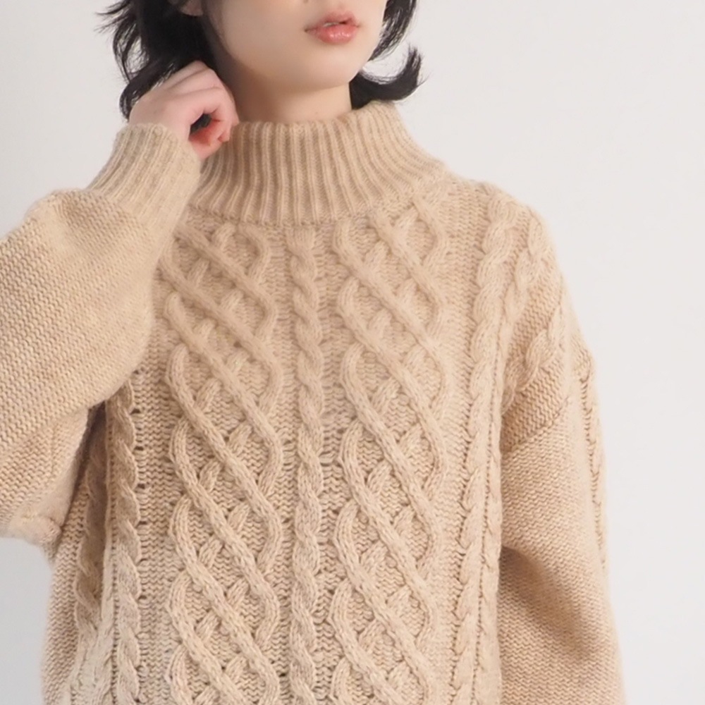 NARU(ナル) ドーゼットエアーヤーン エアリーアランコモドニット 668401