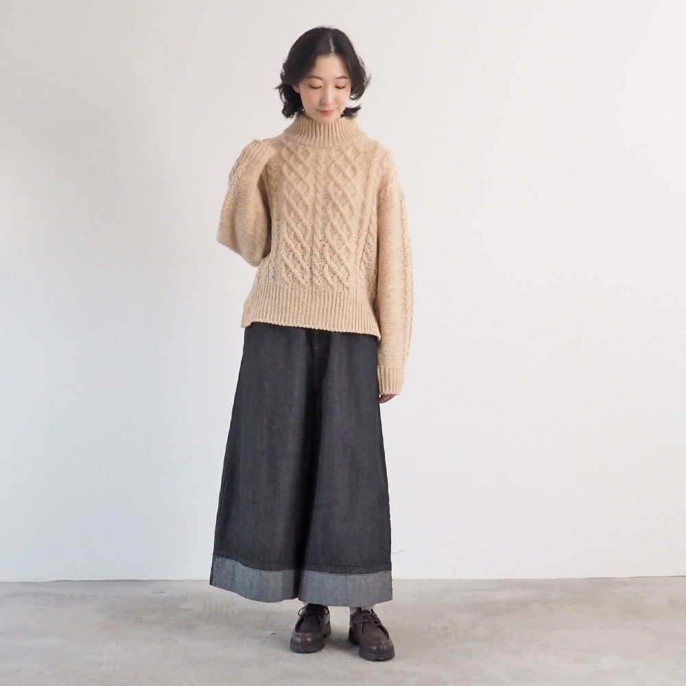 NARU(ナル) ドーゼットエアーヤーン エアリーアランコモドニット 668401