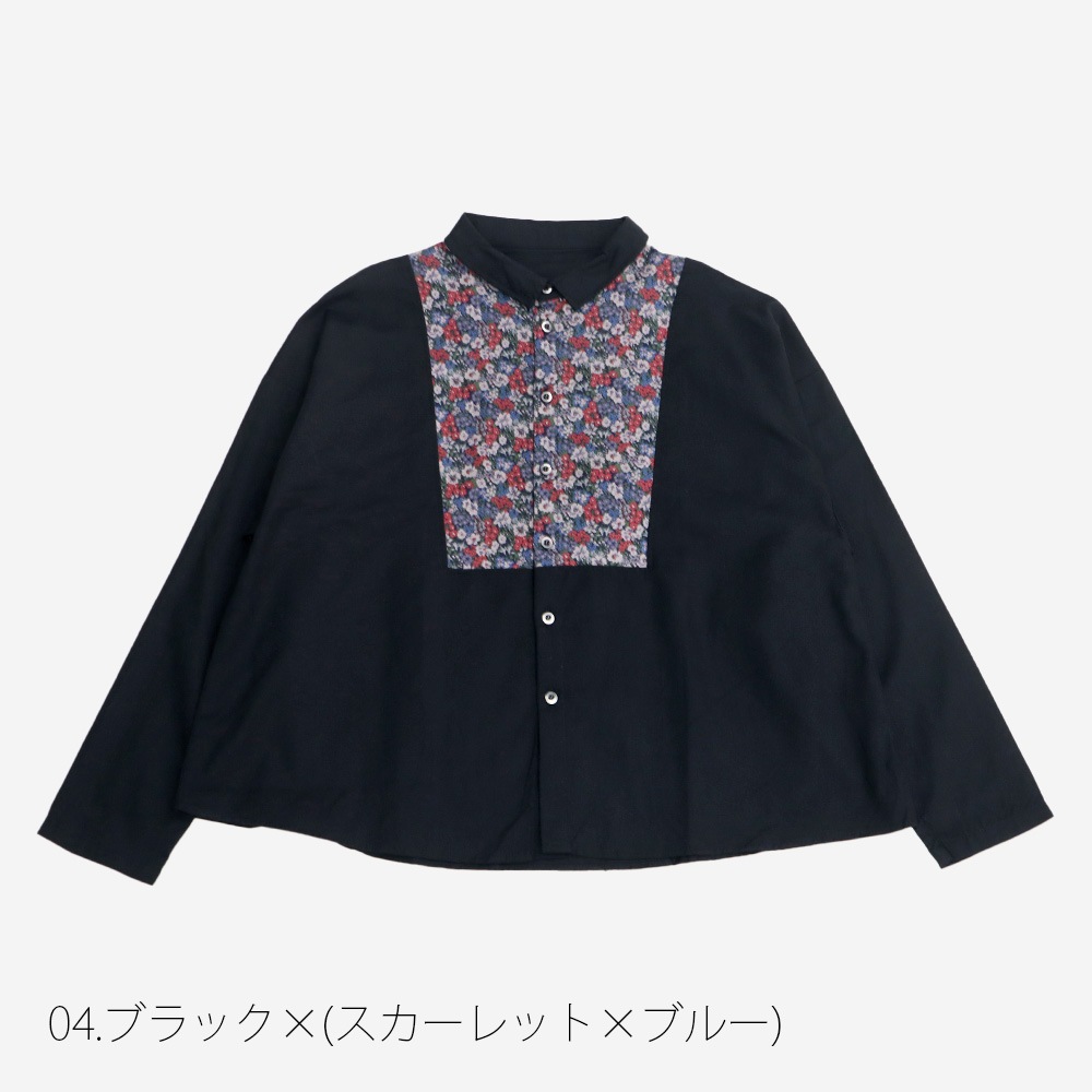 NARU(ナル) ビエラワッシャー×ビエラベタ小花柄 ヨークシャツ 665858