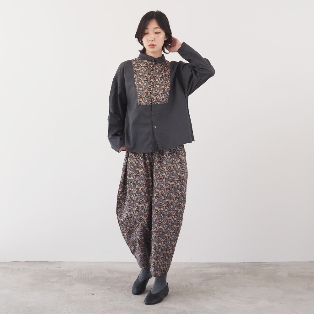 NARU(ナル) ビエラワッシャー×ビエラベタ小花柄 ヨークシャツ 665858