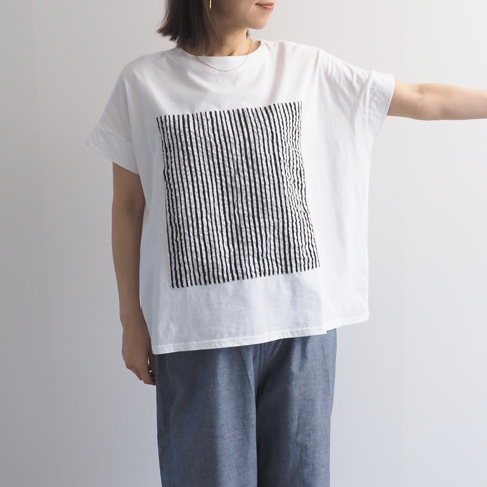 NARU(ナル) ナチュラルソフト天竺 レクタングルパネルTシャツ 674307