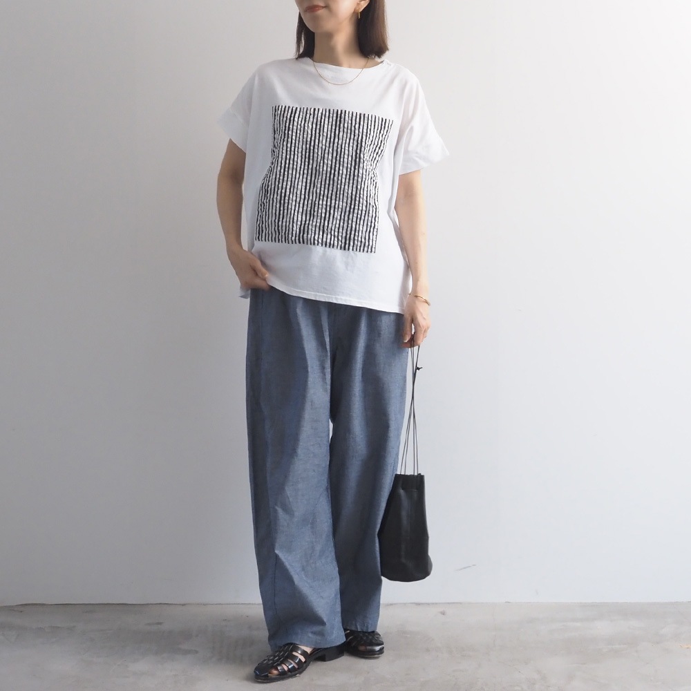 NARU(ナル) ナチュラルソフト天竺 レクタングルパネルTシャツ 674307
