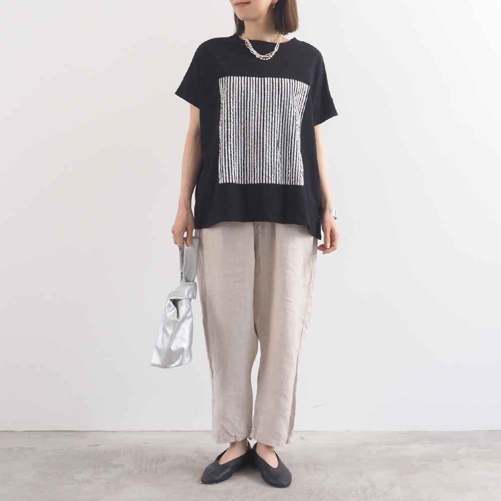 NARU(ナル) ナチュラルソフト天竺 レクタングルパネルTシャツ 674307