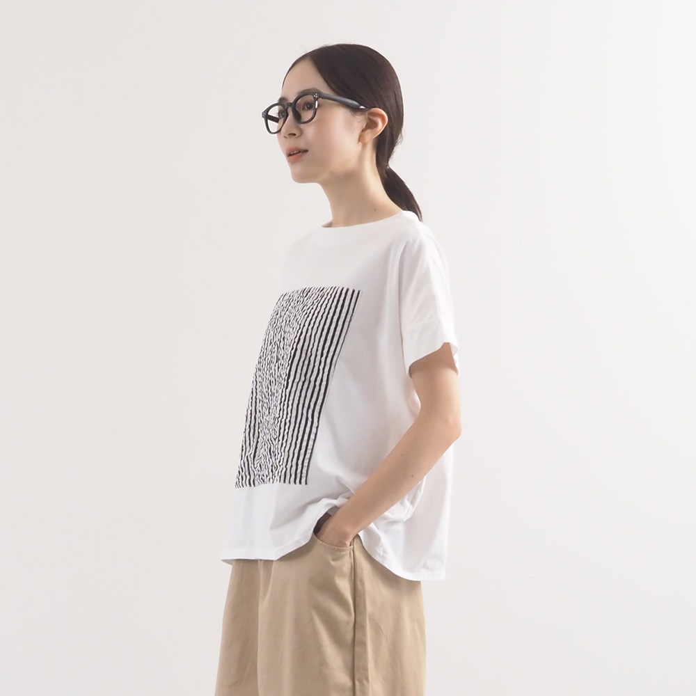 NARU(ナル) ナチュラルソフト天竺 レクタングルパネルTシャツ 674307
