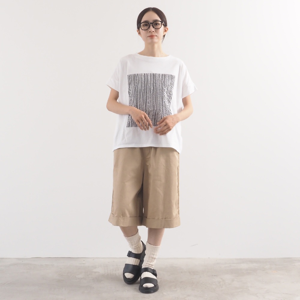 NARU(ナル) ナチュラルソフト天竺 レクタングルパネルTシャツ 674307