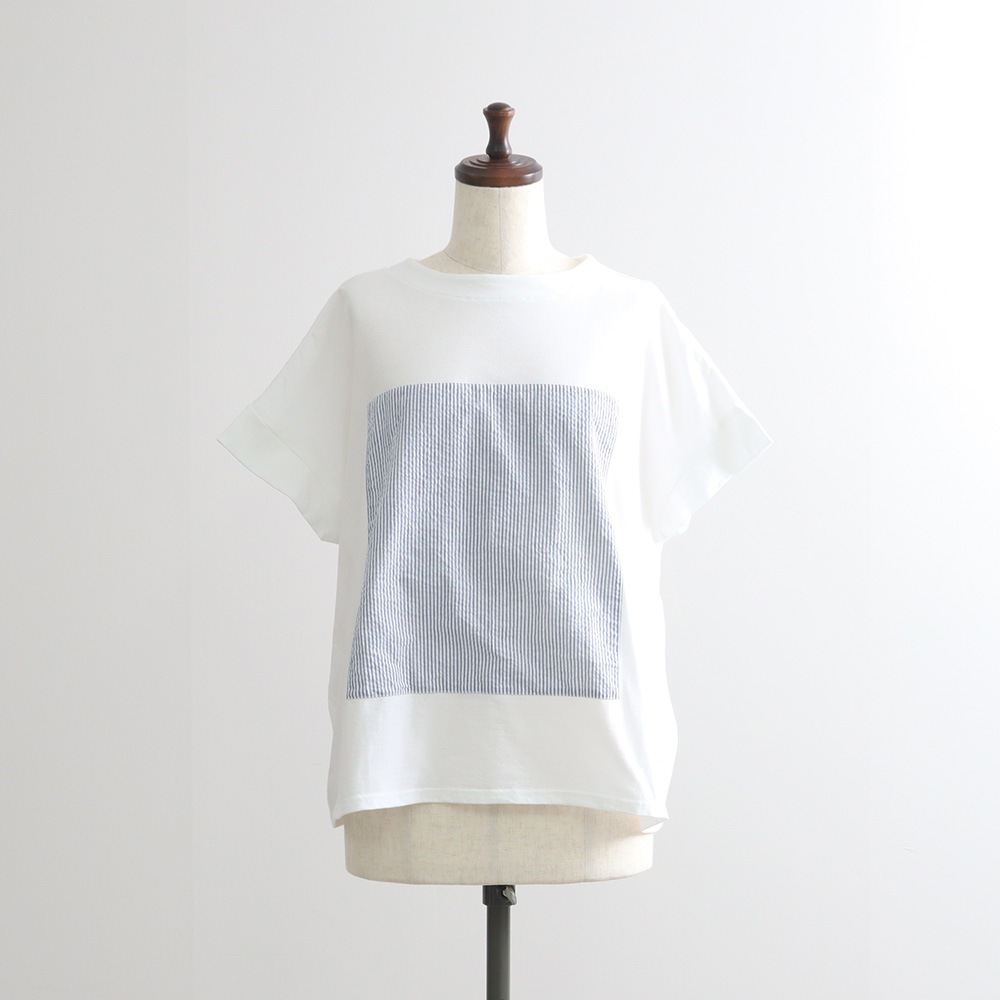 NARU(ナル) ナチュラルソフト天竺 レクタングルパネルTシャツ 674307