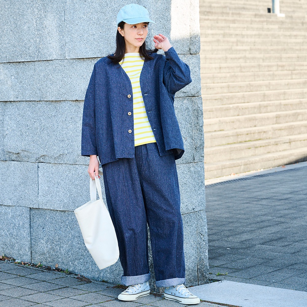 NARU(ナル) デラヴェボーダー ワイドシャツ 644220BF