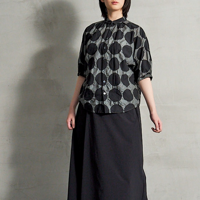 NARU(ナル) 80ローン塩縮ラフドット ターキーシャツ 655827