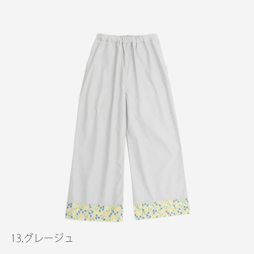 NARU(ナル) タイプライター×小花刺繍 足元かわいいパンツ 661915