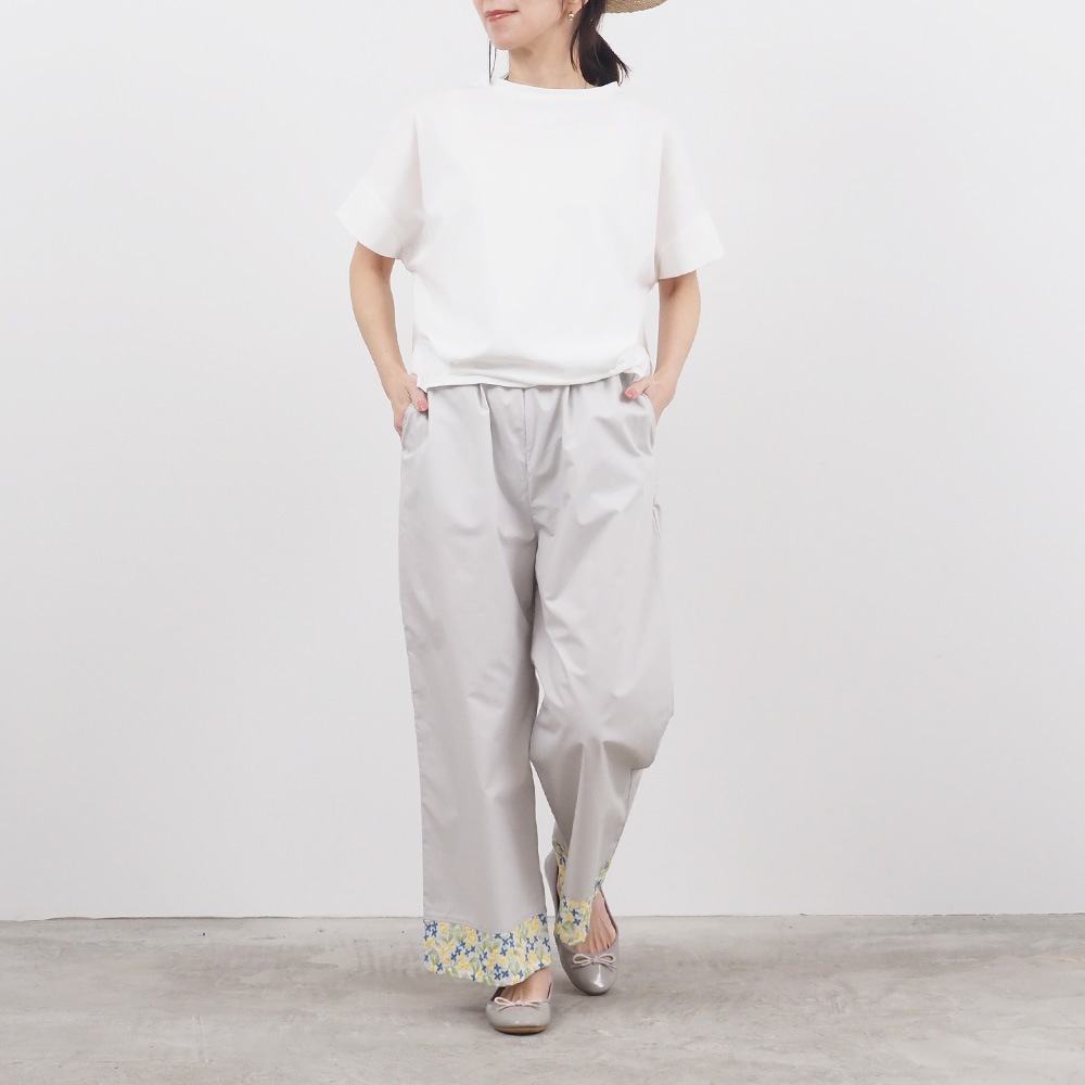 NARU(ナル) タイプライター×小花刺繍 足元かわいいパンツ 661915