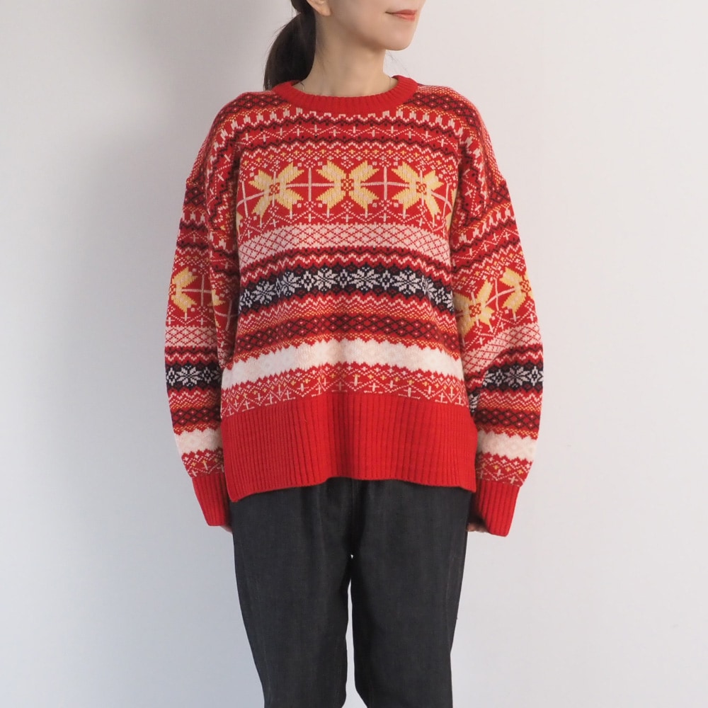 【冬の特別価格】NARU(ナル) タスマニアラム フェアアイルニット 665620