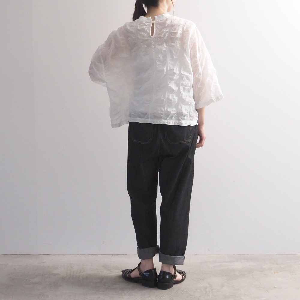 NARU(ナル) デザイン塩縮CHECK ワイドシャツ 672811