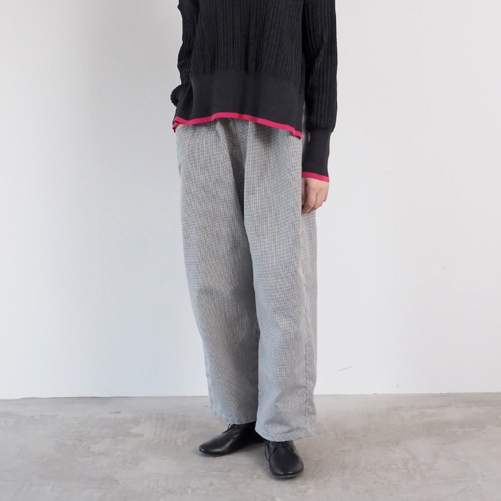 NARU(ナル) 綿麻ウール千鳥 ノッポパンツ 659926