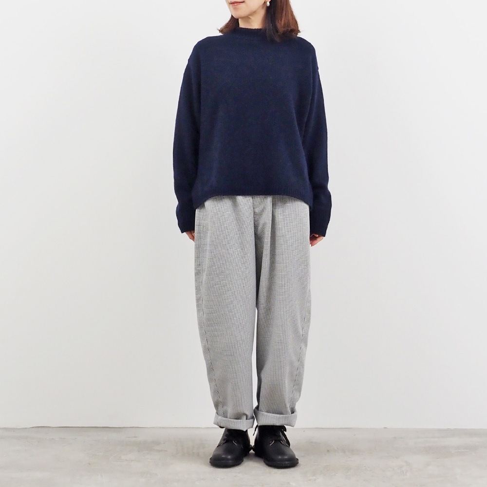 NARU(ナル) 綿麻ウール千鳥 ノッポパンツ 659926