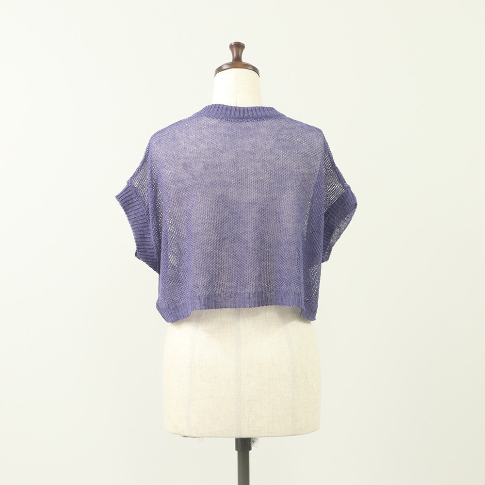 NARU(ナル) サフィランリネン 鹿の子メッシュベスト 661615