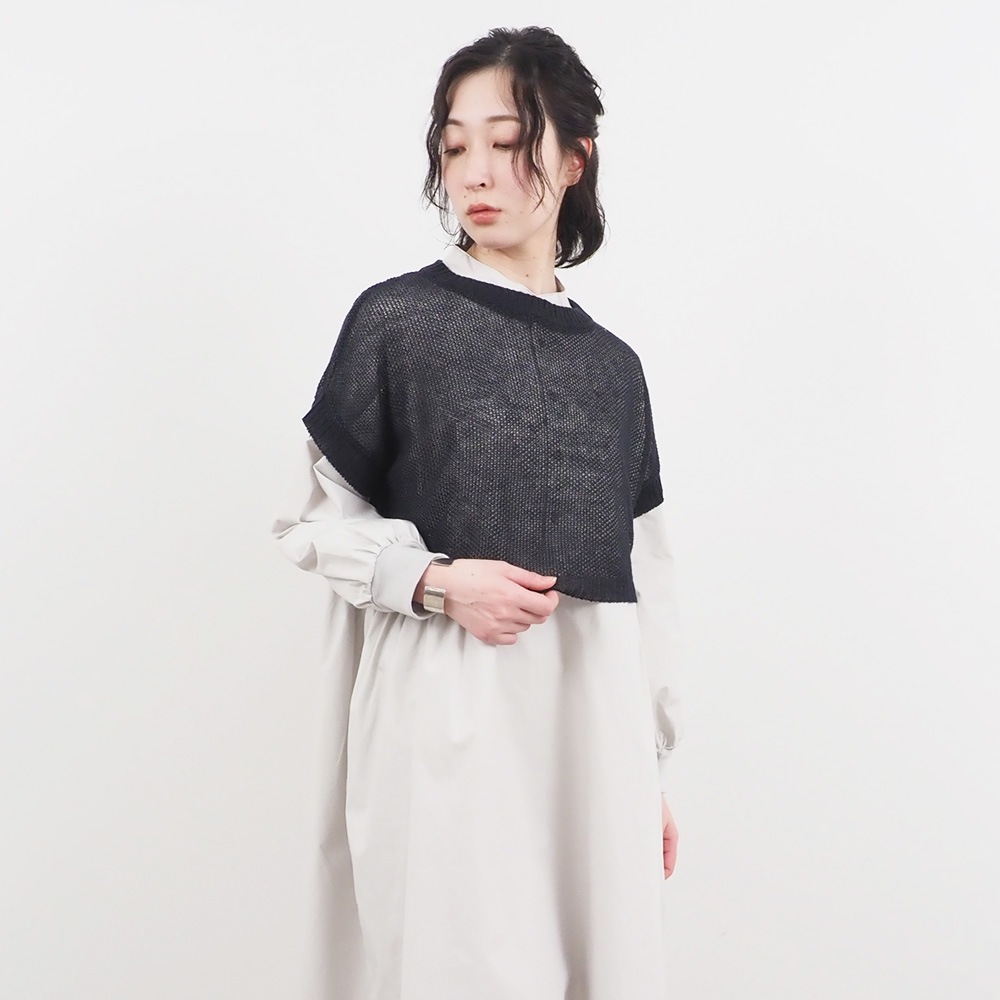 NARU(ナル) サフィランリネン 鹿の子メッシュベスト 661615