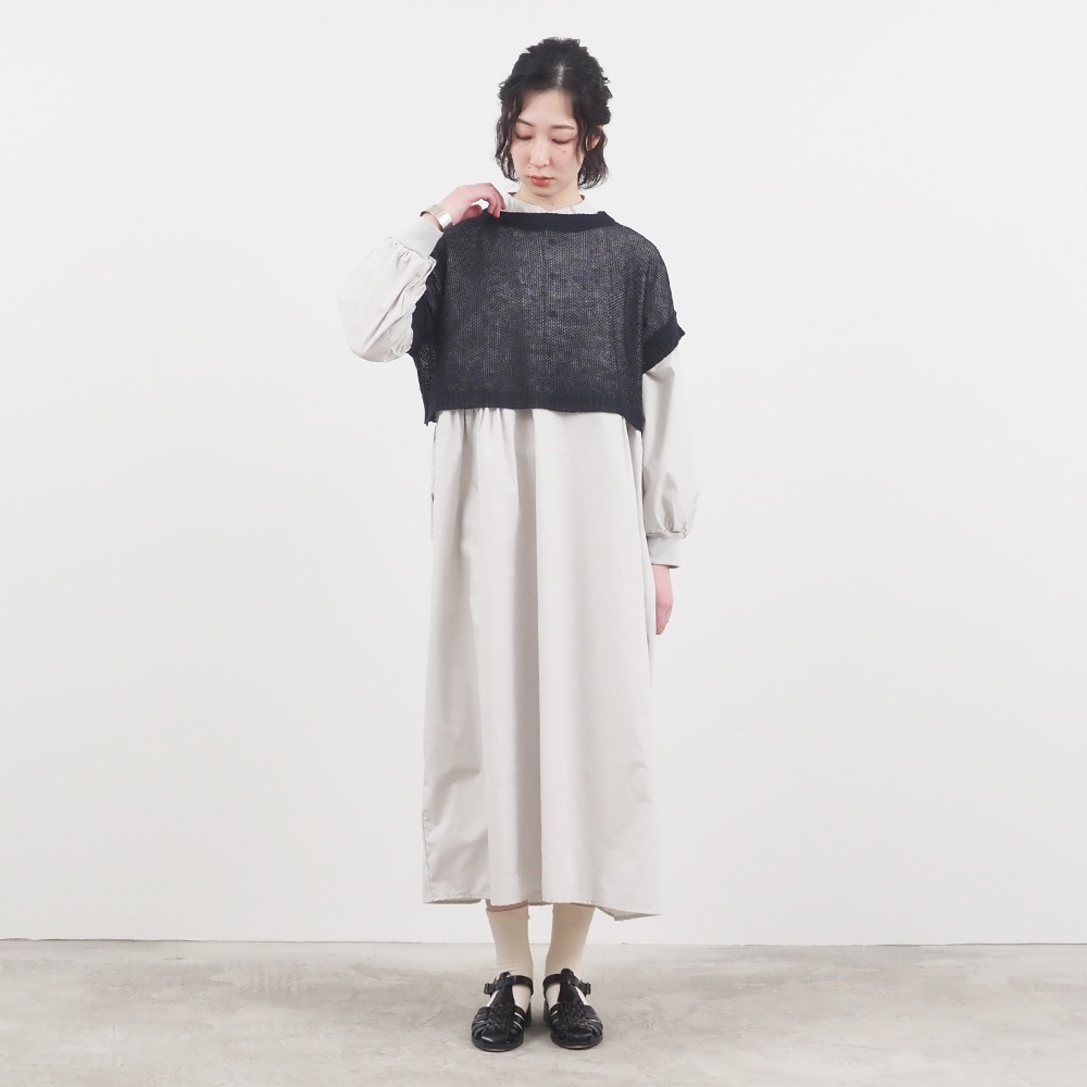 NARU(ナル) サフィランリネン 鹿の子メッシュベスト 661615