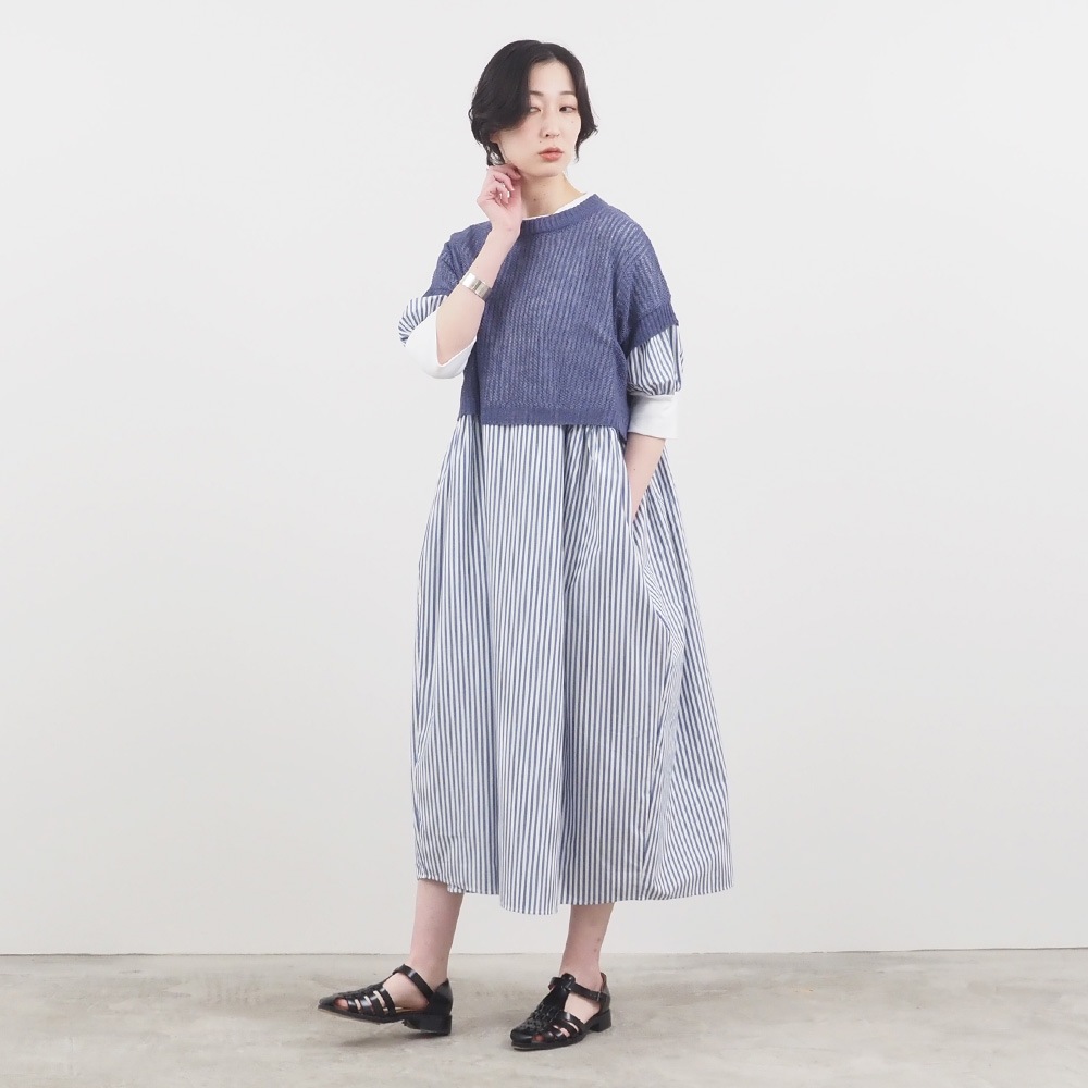 NARU(ナル) サフィランリネン 鹿の子メッシュベスト 661615