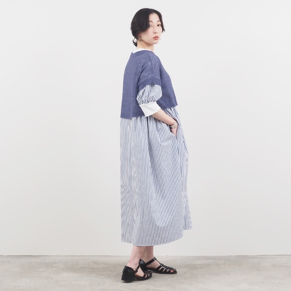 NARU(ナル) サフィランリネン 鹿の子メッシュベスト 661615