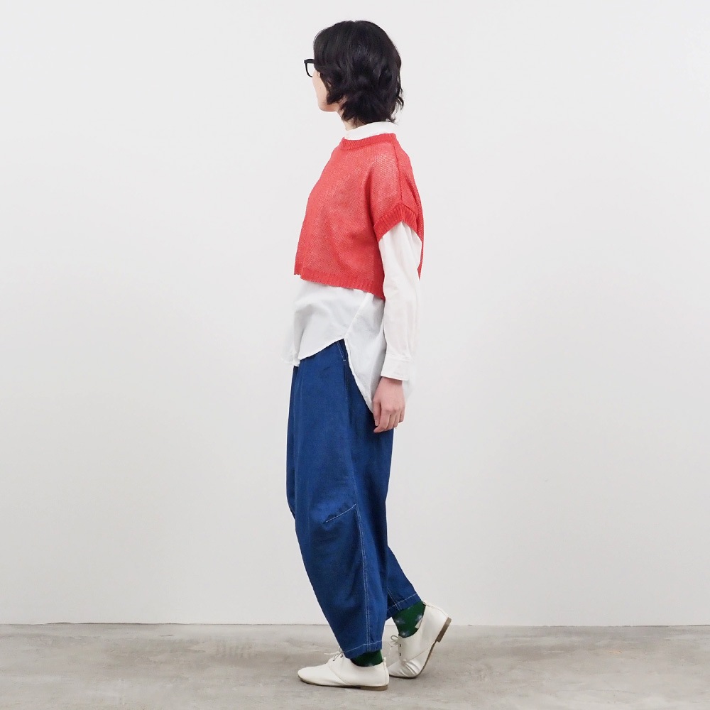 NARU(ナル) サフィランリネン 鹿の子メッシュベスト 661615