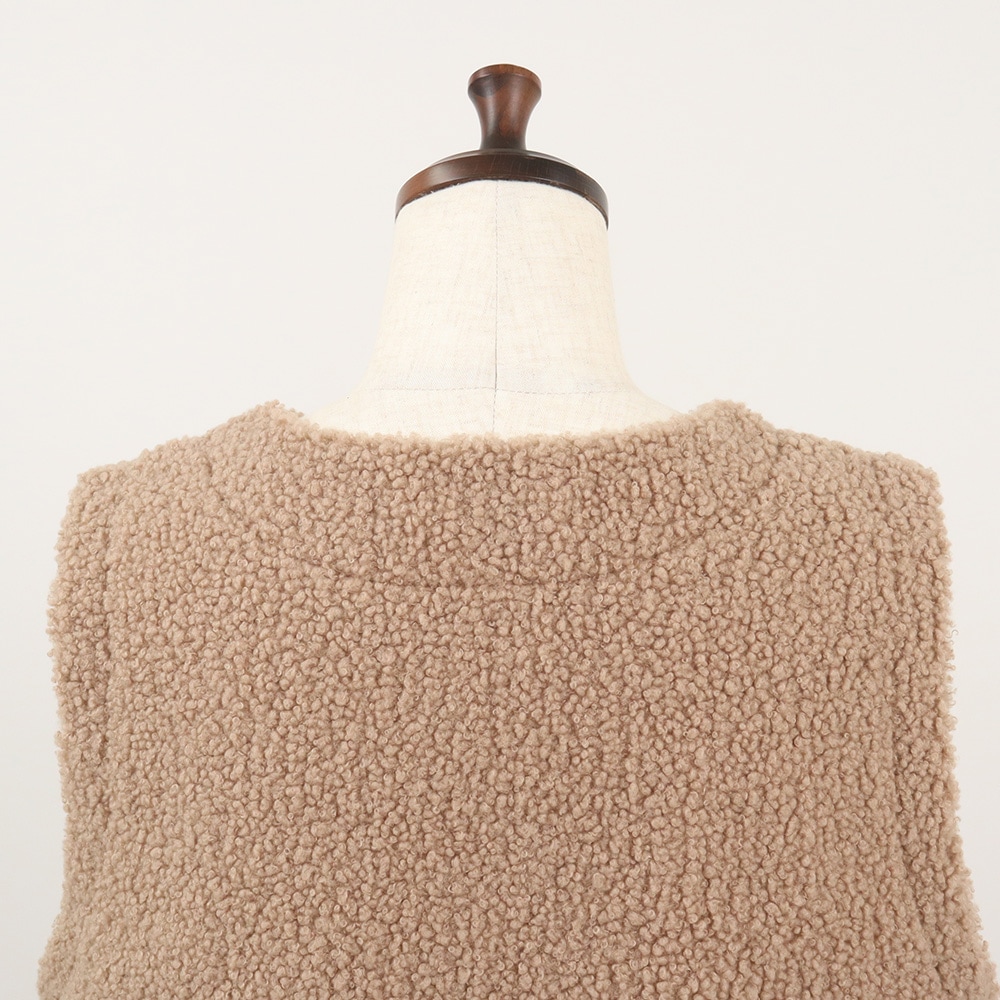 NARU(ナル) もこもこプードルパイル ショートベスト 666015