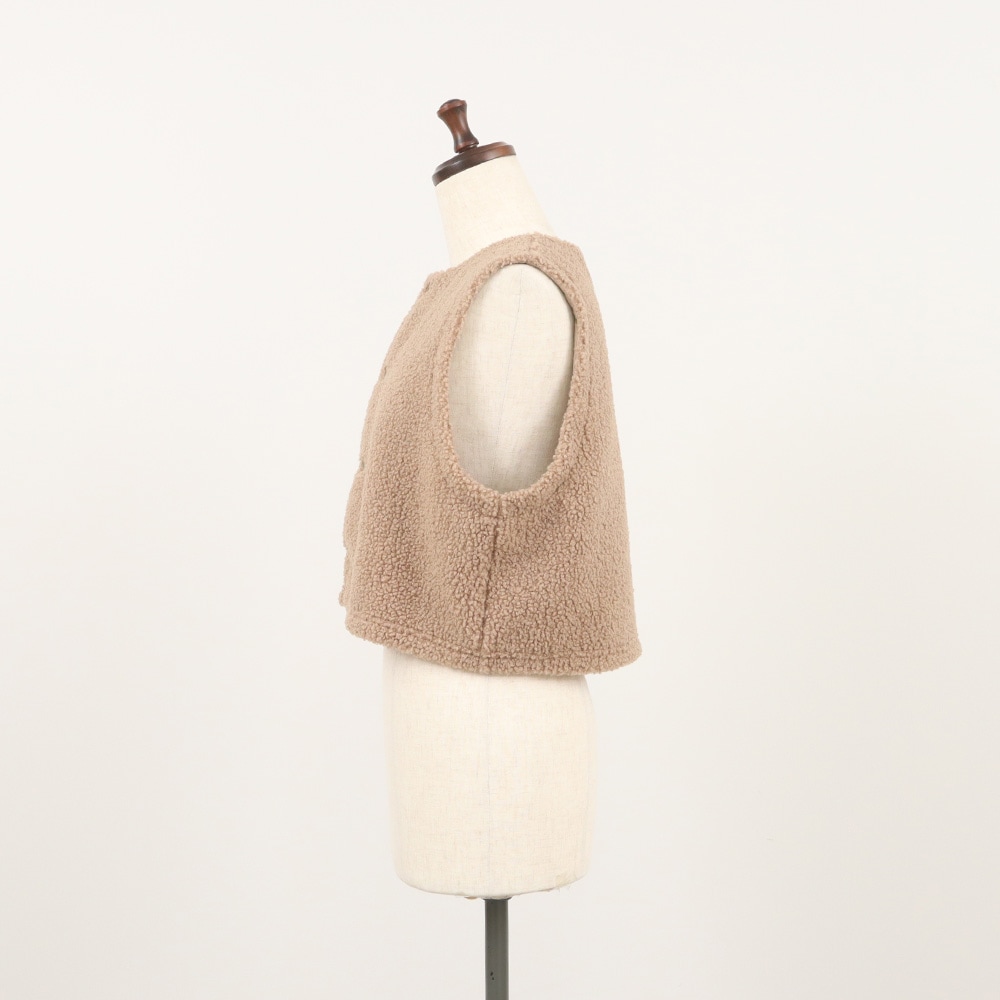 NARU(ナル) もこもこプードルパイル ショートベスト 666015