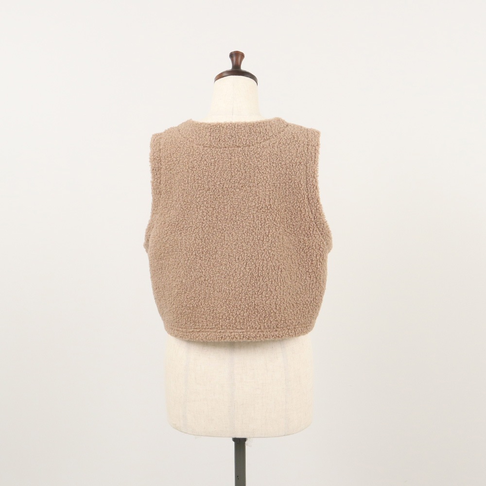 NARU(ナル) もこもこプードルパイル ショートベスト 666015