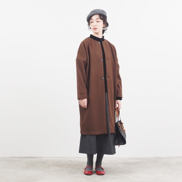 NARU(ナル) リサイクルウールクロスチェック ハイウエストスカート 656937