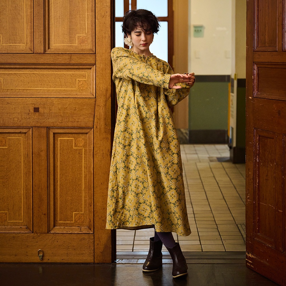 NARU(ナル) 20ビエラ起毛バイアス花柄 ワンピース 666821