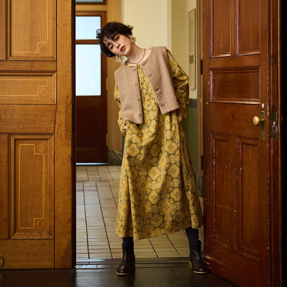 NARU(ナル) 20ビエラ起毛バイアス花柄 ワンピース 666821