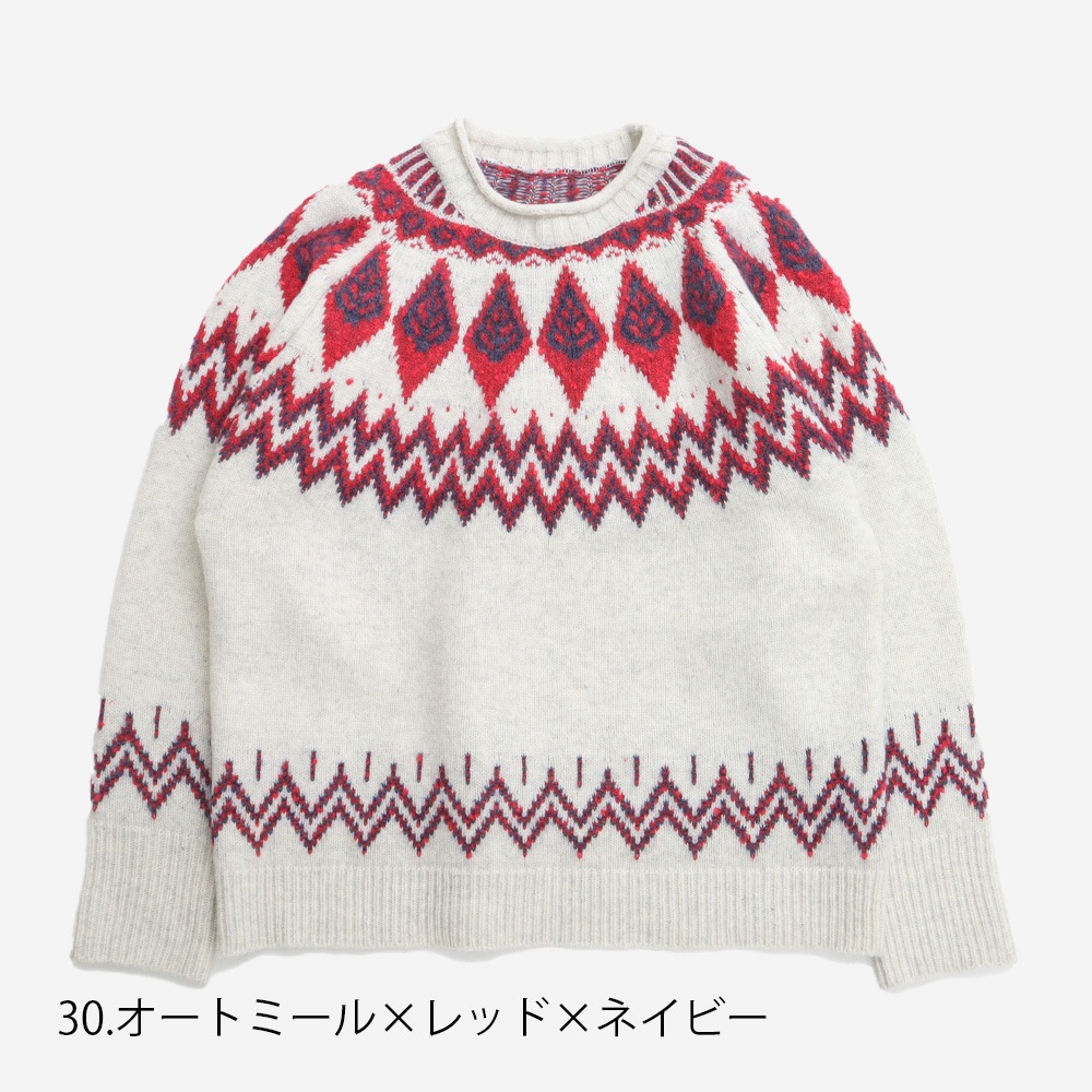 【予約】NARU(ナル) タスマニアラム Mellow Nordic ニット 673400