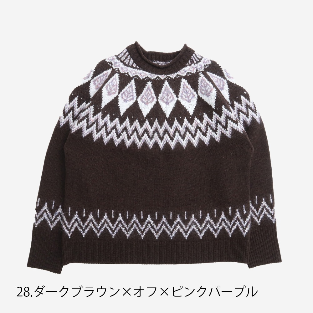 【予約】NARU(ナル) タスマニアラム Mellow Nordic ニット 673400