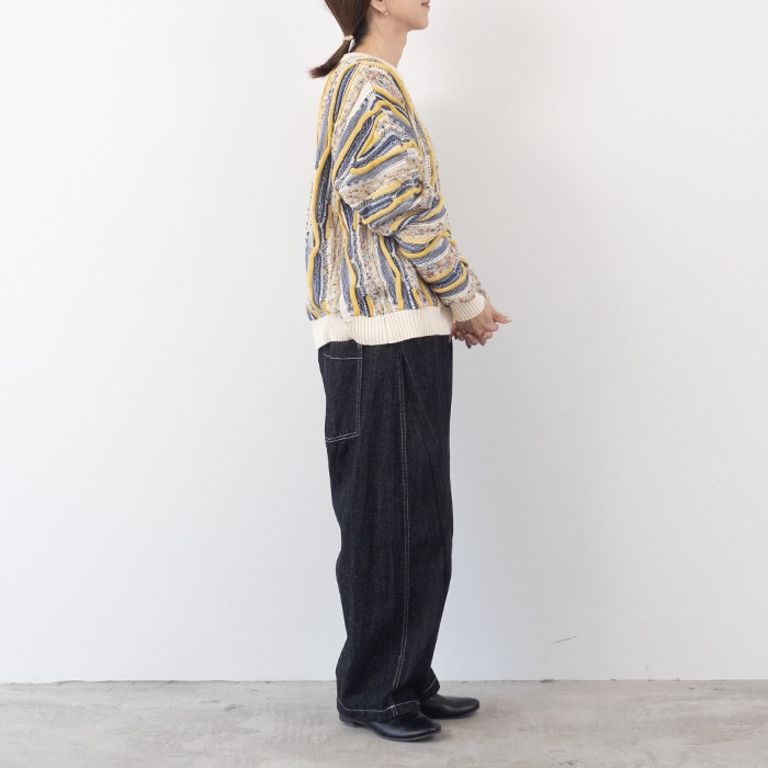 新色入荷！NARU(ナル) マーブルウェーブ クルーネックニット 657600